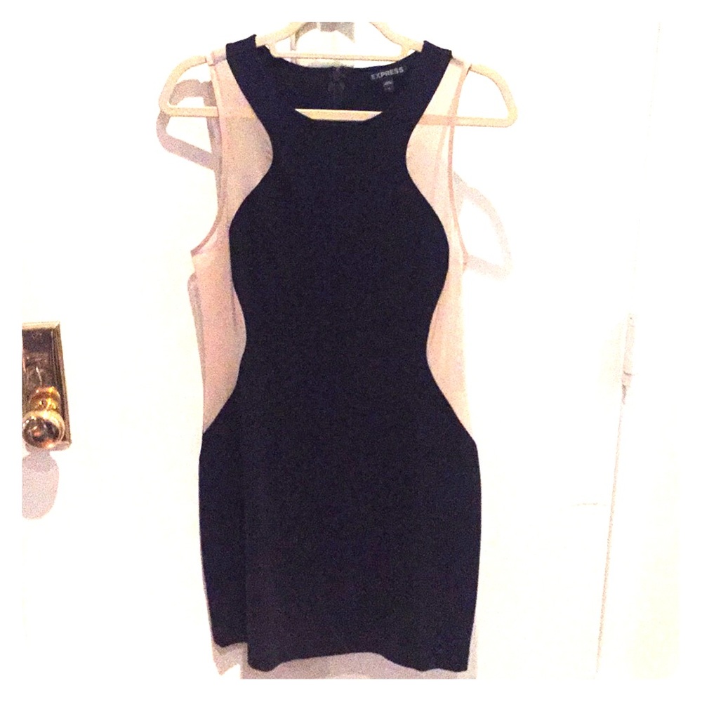 Express Bodycon Dress with Sheer Side Panels